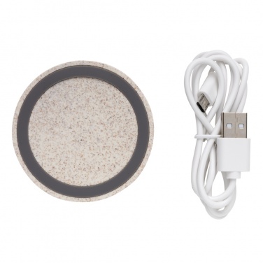 Logotrade promotional products photo of: Wheat Straw 5W round wireless charging pad